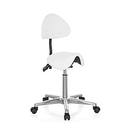 Tabouret / tabouret de travail / assise selle TOP WORK 20 polyuréthane blanc hjh OFFICE