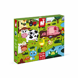 Puzzle enfant tactile Les animaux de la ferme 20 pièces - Janod