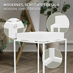 Avis ML-Design Support pour Plantes, Métal Blanc, 45x45x80 cm, Carré, Empilable, Surface de Dépôt avec Bord Élevé, Plateau Amovible, Intérieur/Extérieur, Bac à Fleurs, Table d'Appoint, Porte-fleurs Moderne