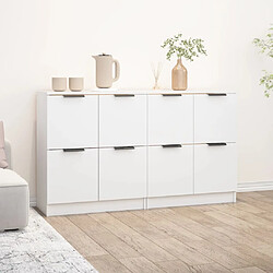 Maison Chic Ensemble de 2 Buffets,commode,console pour rangement Blanc 60x30x70 cm Bois d'ingénierie -MN51203