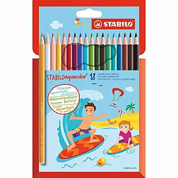 Newtons Stabilo Aquacolor Etui de 18 Crayons Couleurs Assorties