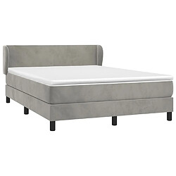 Avis Maison Chic Lit Adulte - Lit simple Lit à sommier tapissier et matelas moelleux - Meuble de Chambre - Gris clair 140x190cm Velours -MN62011