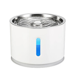 Universal 2.4L Fontaine à chat automatique LED Alimentation électrique silencieuse USB Bol de boisson pour animaux domestiques Animaux domestiques Boisson pour chats et chiens | Fournitures d'arrosage pour l'alimentation des chats (blanc)