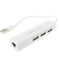 Wewoo Réseau USB de 1 port avec le hub USB de 3 ports à la carte d'adaptateur de LAN Ethernet femelle RJ45