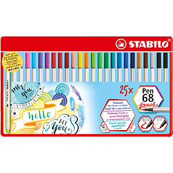 STABILO Feutre pinceau Pen 68 brush, étui en métal de 25 ()