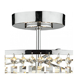 Luminaire Center Plafonnier Rowena cristal et chrome poli 3 ampoules