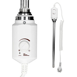 ECD Germany Élément Chauffant Electrique 600W - Blanc - 1/2" - avec Thermostat Régulateur de Température - Cartouche de Chauffage - Thermoplongeur - pour Radiateur Eléctrique de la Salle de Bain