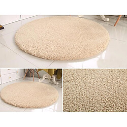 Avis LUUCOZK Tapis moelleux en fausse fourrure, tapis à poils longs pour chambre à coucher et salon, Beige-200 cm de diamètre