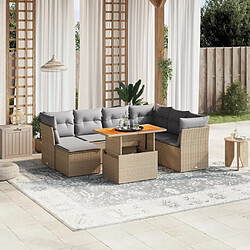 vidaXL Salon de jardin avec coussins 8 pcs beige résine tressée 