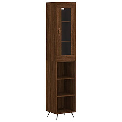 vidaXL Buffet haut Chêne marron 34,5x34x180 cm Bois d'ingénierie