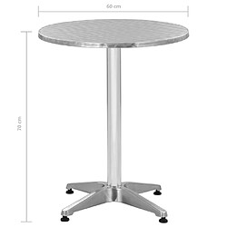 Acheter vidaXL Table de jardin Argenté 60x70 cm Aluminium