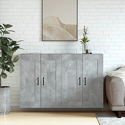 Maison Chic Lot de 2 Armoires murales,Meuble de Rangement,Armoire Suspendue gris béton bois d'ingénierie -MN52981