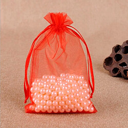 Wewoo 100 PCS Sac Cadeau Bijoux Organza De Mariage Anniversaire Fête Pochettes DessinsTaille Du 16X22cm Rouge