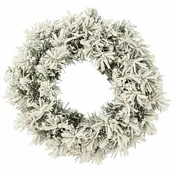 Paris Prix Couronne de Noël Led Enneigée 44cm Vert & Blanc