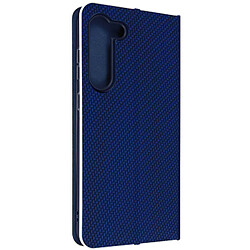 Avizar Étui pour Samsung S23 Plus avec Porte-carte Design Carbone Bleu nuit et Argent