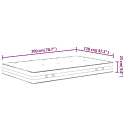 vidaXL Matelas à ressorts ensachés dureté moyenne 120x200 cm pas cher