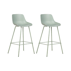 Beliani Tabouret de bar Set de 2 Vert clair EMMET