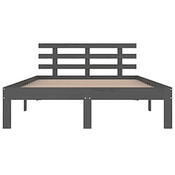 Avis vidaXL Cadre de lit sans matelas gris 135x190 cm