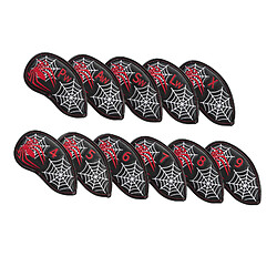 Golf 11 Pièces/ensemble Étanche PU En Cuir Noir Club de Fer Tête Couvre Coins Capuchon Ensemble pour Tous Les Fers Putters Protecteur Équipement haute