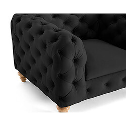 Acheter Lisa Design Walter - fauteuil chesterfield en velours - pieds bois