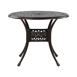 Beliani Table de jardin Métal Marron foncé ANCONA 