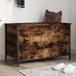 Maison Chic Banc de rangement | Meuble de rangement d'Entrée | Coffres d'Intérieur chêne fumé 80x42,5x50 cm bois d'ingénierie -MN23846