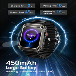 Acheter VANWIN Montre Connectée Homme Avec Appel Bluetooth 1,9'' Hd Écran Smartwatch 450mah Batterie 123 Modes Sport Fréquence Cardiaque Sommeil Spo2 Notification Etanche 5atm Podomètre Ios Android-Noir