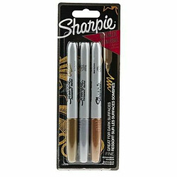 Ensemble de Marqueurs Sharpie Multicouleur métallique 3 Pièces 1 mm (12 Unités)