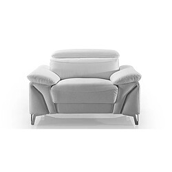 La Maison Du Canapé Fauteuil Design en cuir MILAN Blanc 