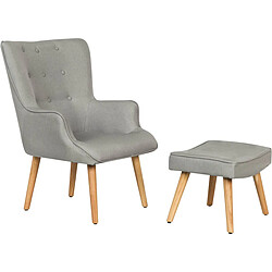 Habitat Et Jardin Fauteuil style scandinave en tissu Odense - 1 place - Gris clair 