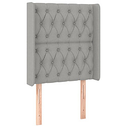 Avis Maison Chic Tête de lit scandinave à LED,meuble de chambre Gris clair 83x16x118/128 cm Tissu -MN70925