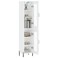 Avis Maison Chic Buffet,Meuble de Rangement,commode pour salon,Cuisine Blanc brillant 34,5x34x180 cm Bois d'ingénierie -MN80287