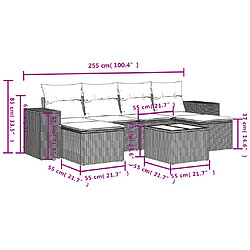 Avis vidaXL Salon de jardin avec coussins 7 pcs gris résine tressée