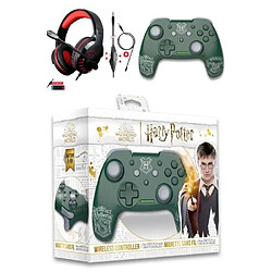 Spirit of Gamer Manette SWITCH Bluetooth Nintendo HARRY POTTER VERT SERPENTARD + CASQUE SWITCH PRO-SH3 ROUGE SWITCH EDITION