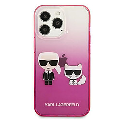 Avis Karl Lagerfeld Gradient Ikonik Karl & Choupette - Coque pour iPhone 13 Pro (Rose)