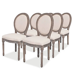 Maison Chic Lot de 6 Chaises à manger,Chaise pour cuisine crème tissu -MN45061