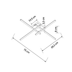 Kosilum Plafonnier LED design 4 bras chromés - Yuna pas cher