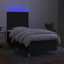 Acheter Sommier à lattes,Cadre à lattes de lit et matelas et LED pour Adulte Noir 100x200 cm Tissu -MN83943