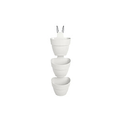 3 Balconnières en plastique Elho Vibia Campana Forêt Verticale blanc soie - Ø 17 cm