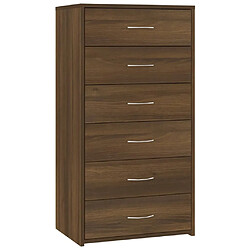 Maison Chic Buffet commode,console avec 6 tiroirs pour rangement Chêne brun 50x34x96 cm Bois d'ingénierie -MN30916