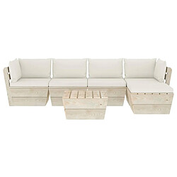 Avis Maison Chic Salon de jardin palette 6 pcs avec coussins - Table et chaises d'extérieur - Mobilier/Meubles de jardin Moderne épicéa imprégné -MN33602