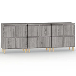 Maison Chic Ensemble de 3 Buffets,commode,console pour rangement sonoma gris 60x35x70 cm bois d'ingénierie -MN22131