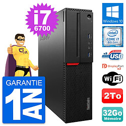 PC Lenovo ThinkCentre M800 SFF Intel i7-6700 RAM 32Go Disque 2To Windows 10 Wifi · Occasion 