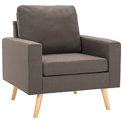 vidaXL Fauteuil Taupe Tissu