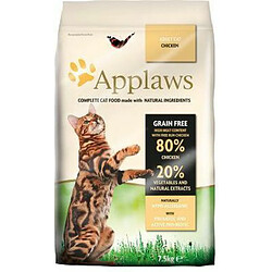 Applaws Aliment complet pour chats adultes sans céréales au poulet - Sac refermable de 400g