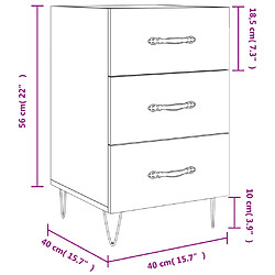 vidaXL Table de chevet blanc brillant 40x40x66 cm bois d'ingénierie pas cher