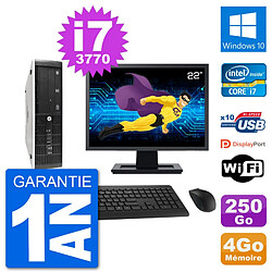 PC HP 8300 SFF Ecran 22" Intel i7-3770 RAM 4Go Disque 250Go Windows 10 Wifi · Occasion 