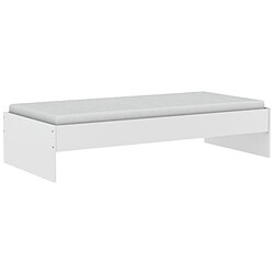 Dansmamaison Cadre de lit 90x200 Blanc - MIKA Cadre de lit 90x200 Blanc - MIKA - L 94 x l 203 x H 42 cm