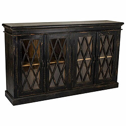 Buffet Alexandra House Living Noir verre Bois de manguier 40 x 100 x 170 cm 