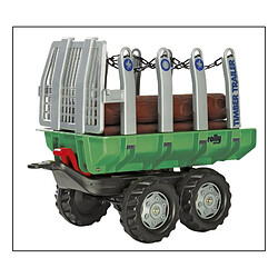 Rolly Toys 122158 Timber Trailer, vert - Essieu-tandem, verrouillage automatique